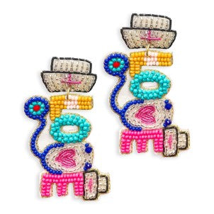 Beaded Nurse "Love" Earrings