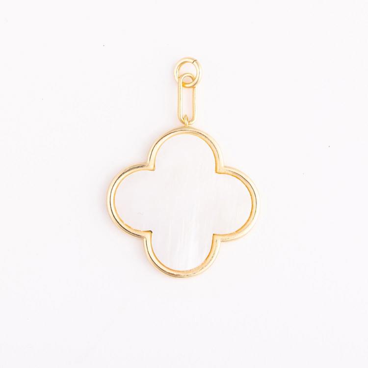 MM - Mother of Pearl Quatrefoil Bag Charm