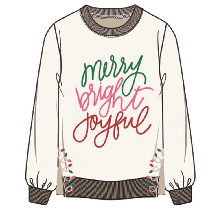 MS - Lakelyn Sweatshirt - Merry, Bright, Joyful