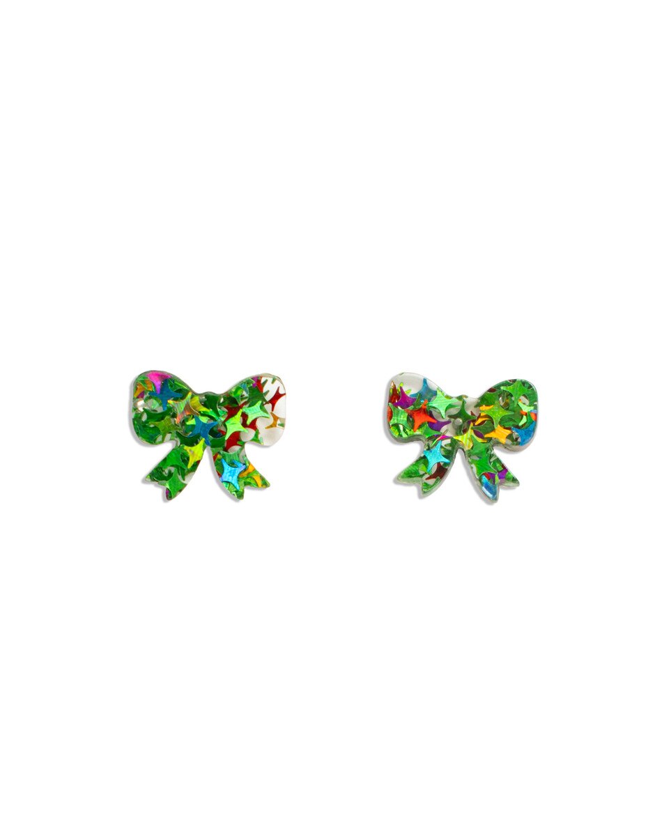 TRS - Molly Green Bow Stud Earrings