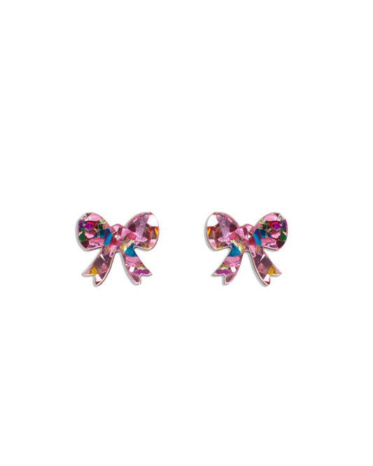 TRS - Molly Pink Bow Stud Earrings