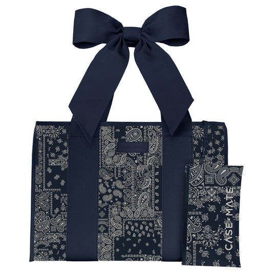 Case-Mate : Navy Bandana Bow Jelly Tote