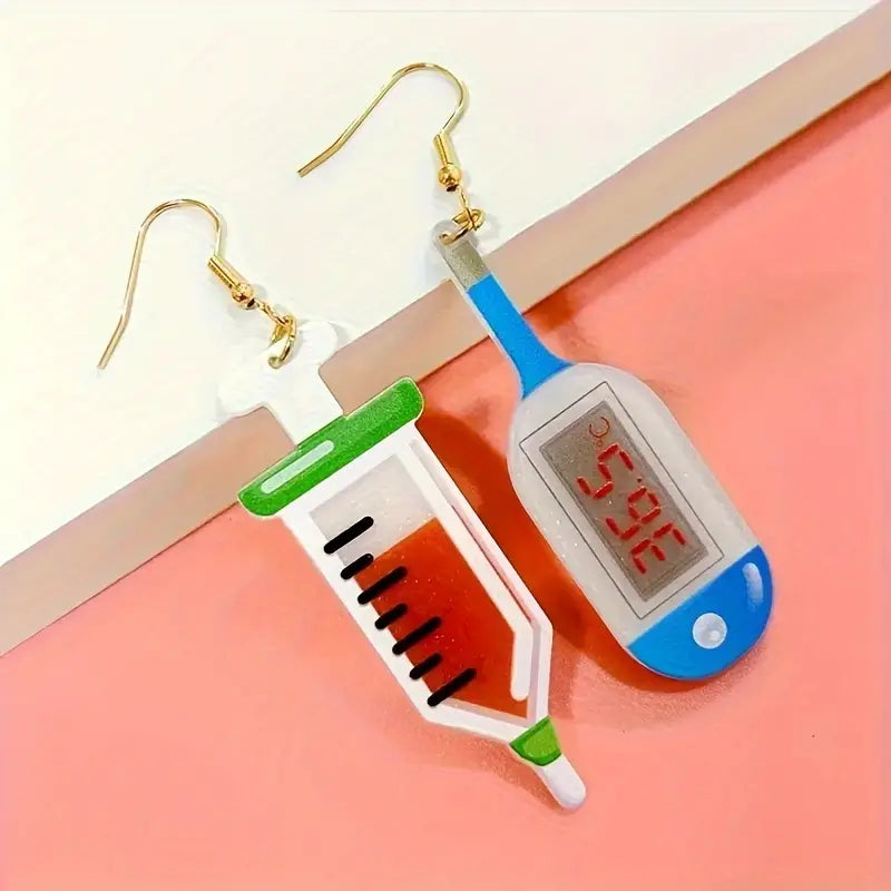 Shot & Thermometer Dangle Earrings