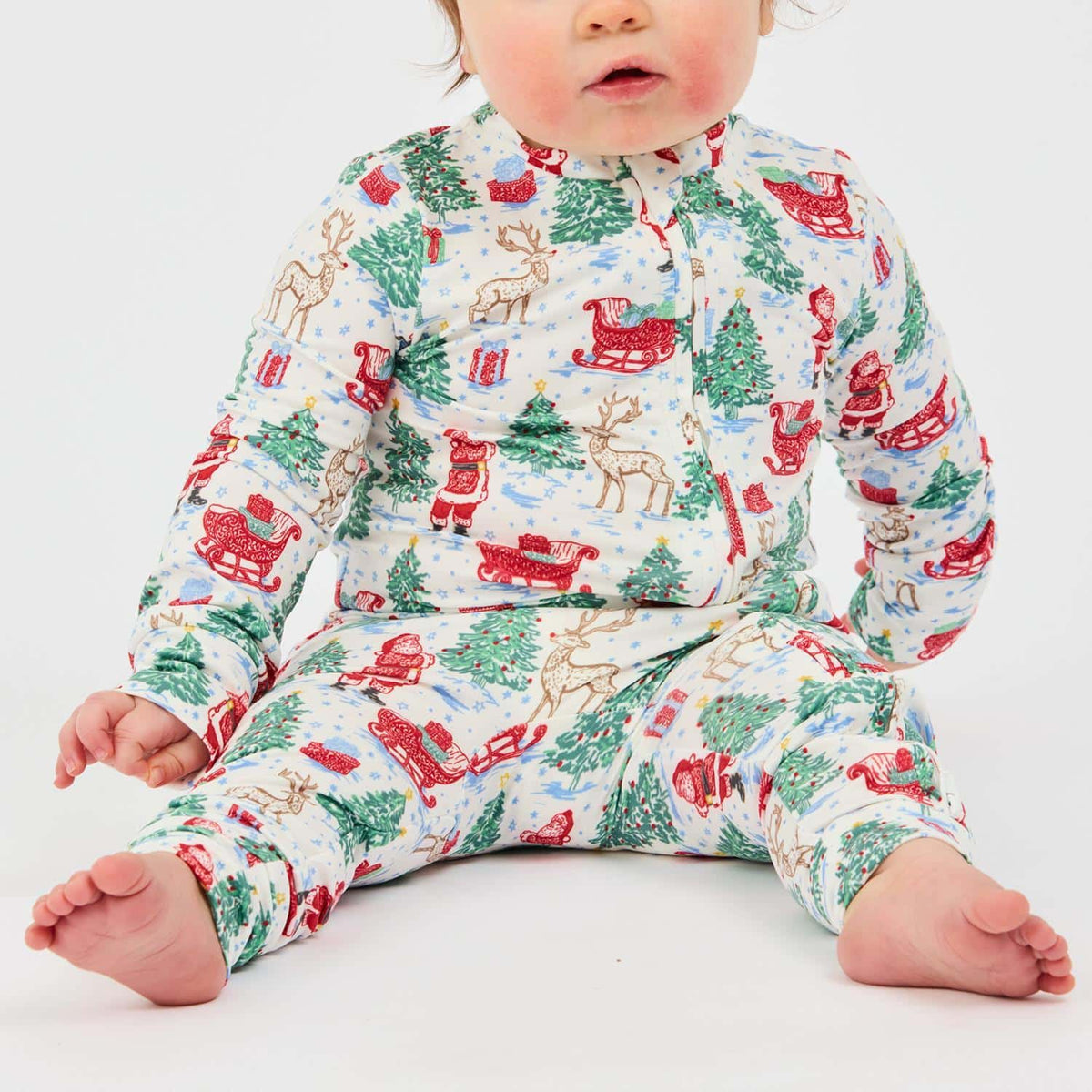 MS - Annie Baby Onesie PJ - Tidings Toile