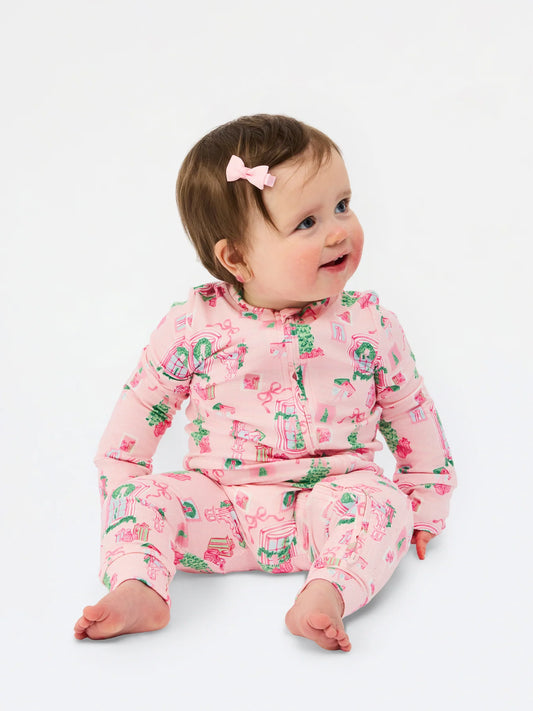 MS - Charlotte Baby Onesie PJ - Christmas Cottage