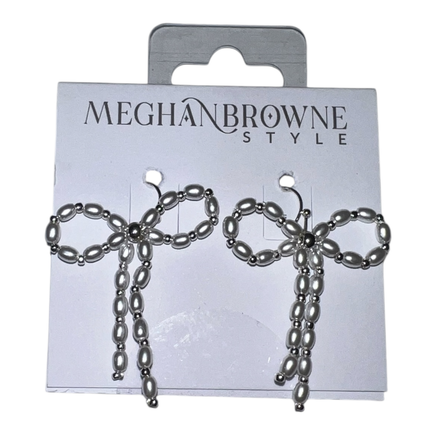 Meghan Browne - Wren Silver Pearl Bow Earrings