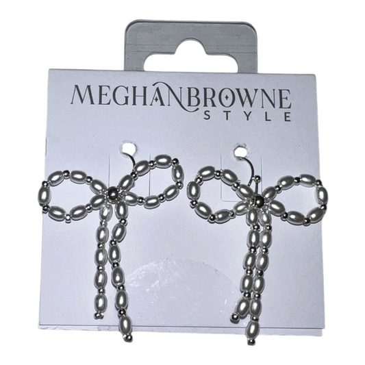 Meghan Browne - Wren Silver Pearl Bow Earrings