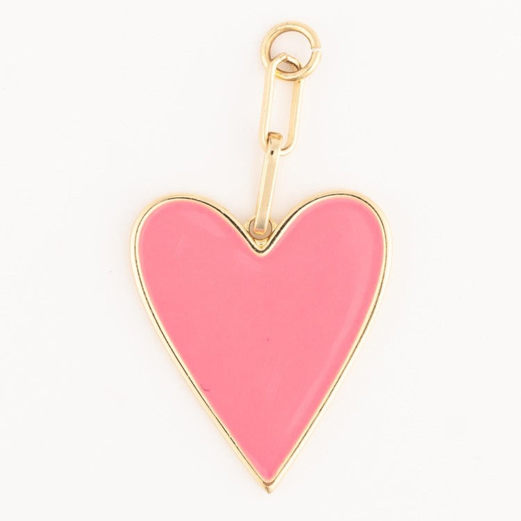 MM - Pink Enamel Heart Bag Charm