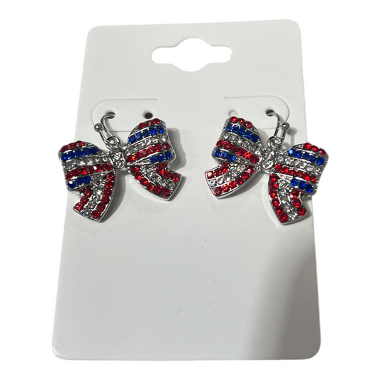 Red, White, and Blue Bow Earrings