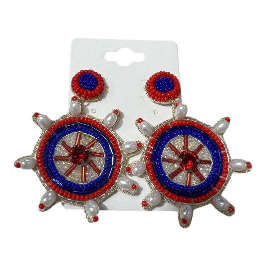 Red, White, and Blue Spinner Earrings