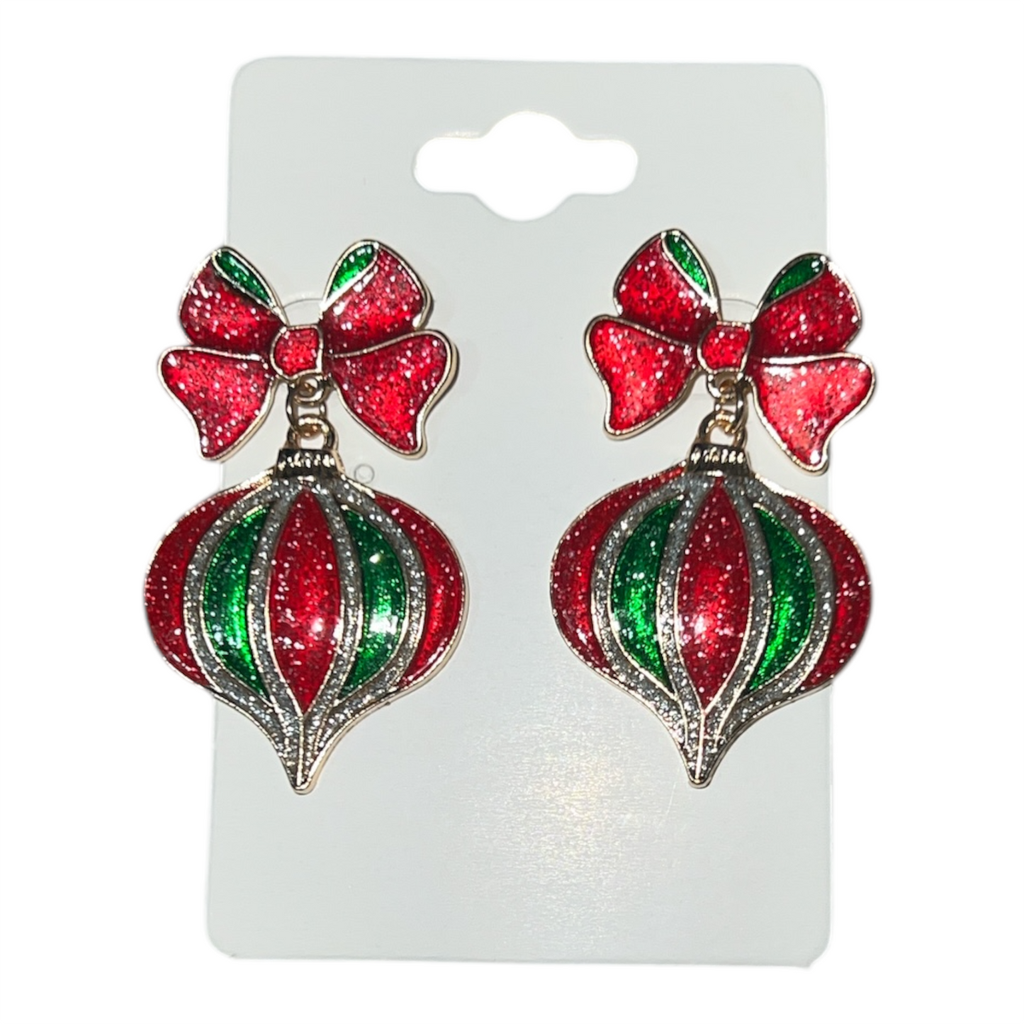 Red and Green Ornament Earrings