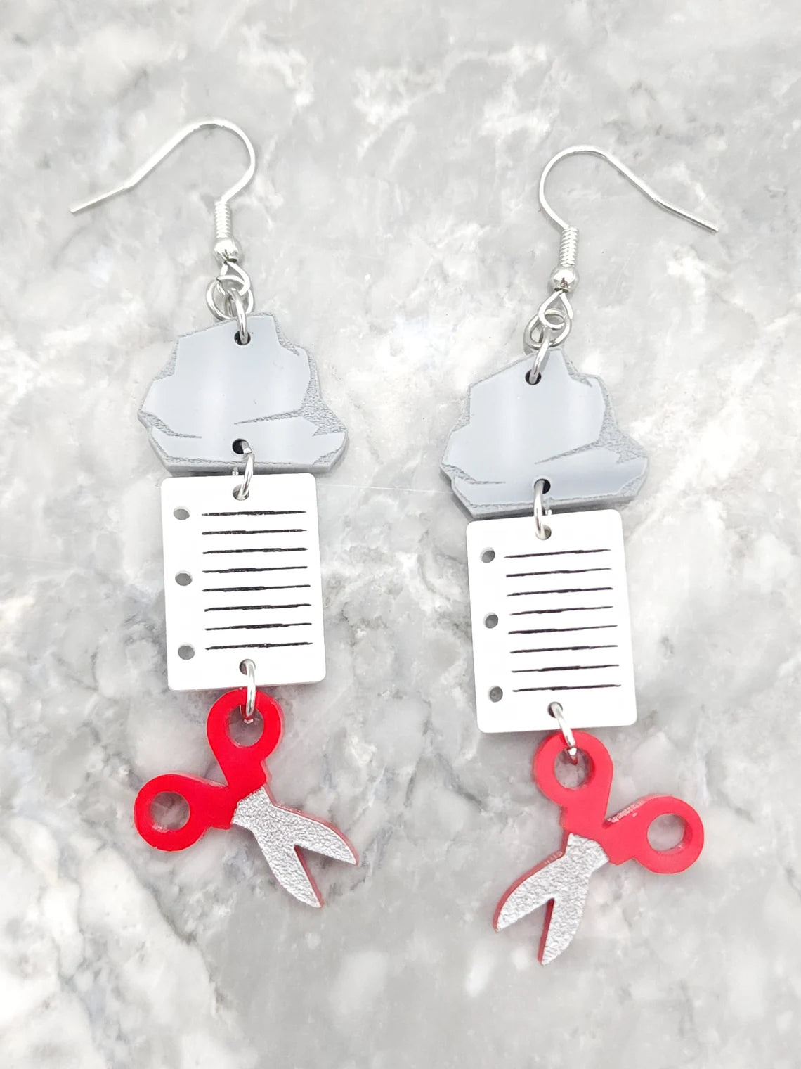 Rock, Paper Scissor Earrings