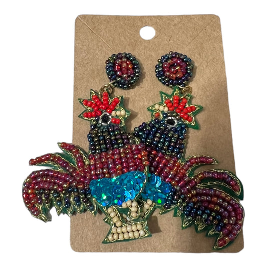 Rooster Beaded Earrings