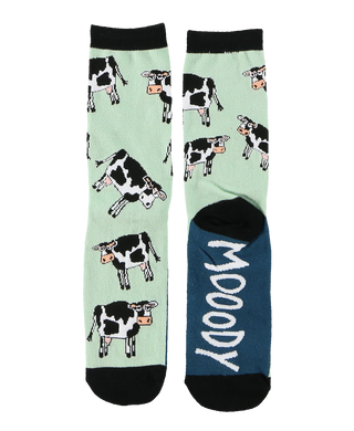 Moody in the AM Blue Crew Socks