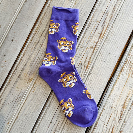 LSU Sailor Mike Sock in Purple