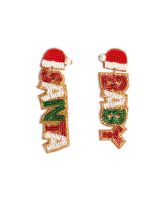 TRS - Jolly Santa Baby Beaded Earrings