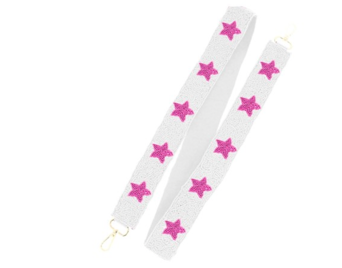 Hot Pink Star Beaded Crossbody Strap - Ascension Golf Carts, LLC