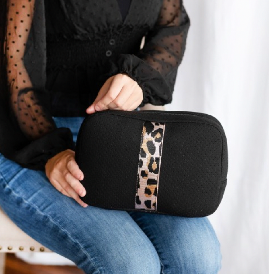 Rose Gold Leopard Neoprene Cosmetic Bag - Ascension Golf Carts, LLC