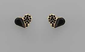 Black Heart Stud Earrings