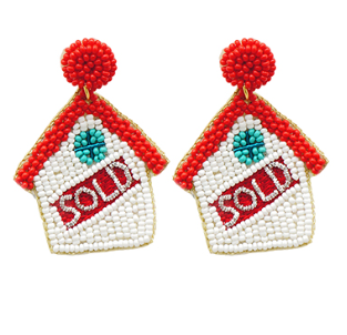 "Sold" House Realtor Earrings