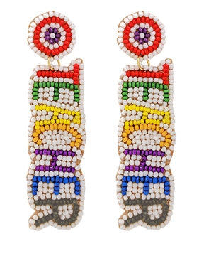 Multi-Color Primary "Teacher" Drop Earrings