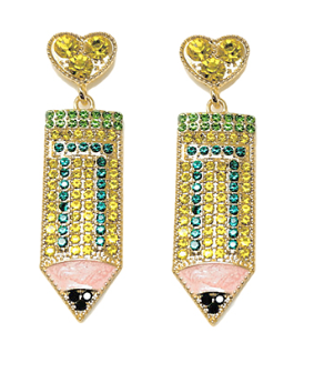 Rhinestone Pencil Earrings