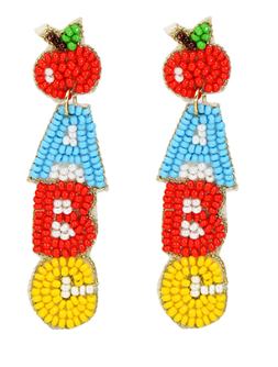 "A, B, C" Beaded Earrings