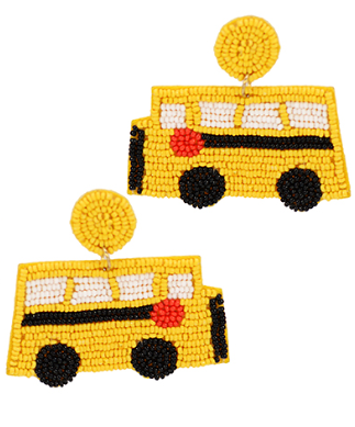 Beaded School Bus Earrings