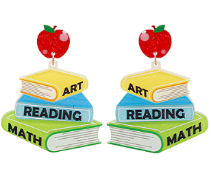 Stacked Subject Books Earrings