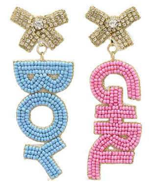 "Boy" "Girl" Beaded Earrings