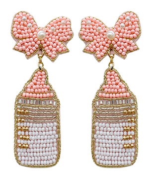 Pink Baby Bottle Earrings