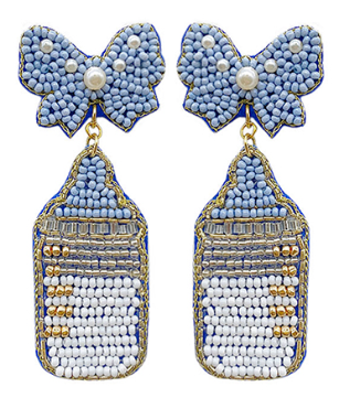 Blue Baby Bottle Earrings