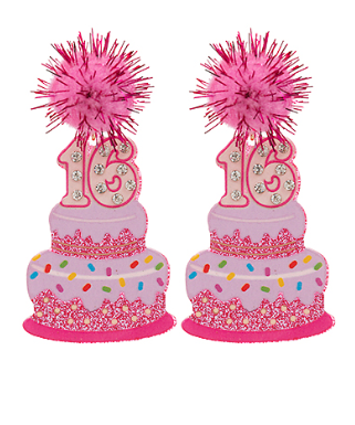 "16" Birthday Cake & Pom Pom Earrings