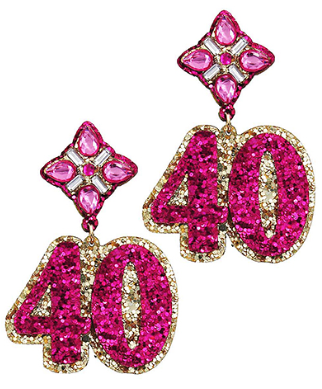 Glitter "40" Earrings