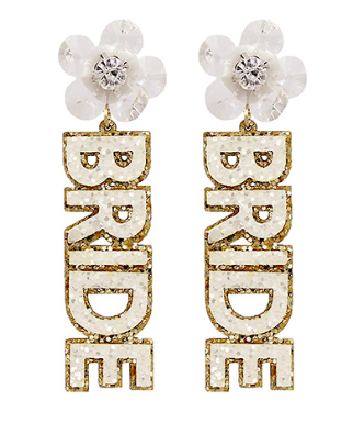 Glitter "Bride" Earrings