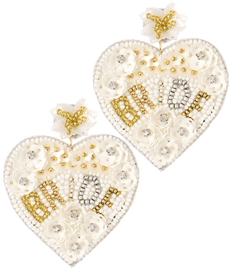 Bride Flower Heart Earrings