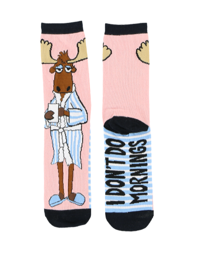 Moose Don't Do Mornings Socks