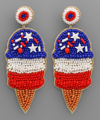 GS - USA Ice Cream Beaded Earrings