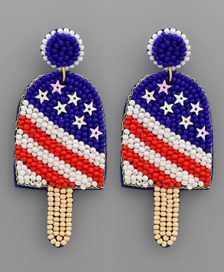 GS - USA Popsicle Beaded Earrings