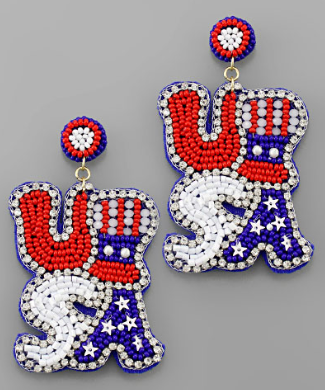 GS - USA Quad Beaded Earrings