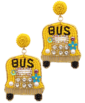 GS - School Bus Beaded Earrings