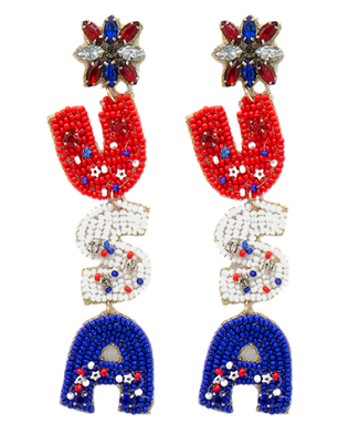 GS - USA Beaded Earrings