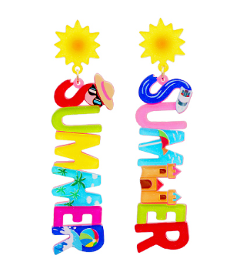 GS - "Summer" with Sun Drop Acrylic Earrings