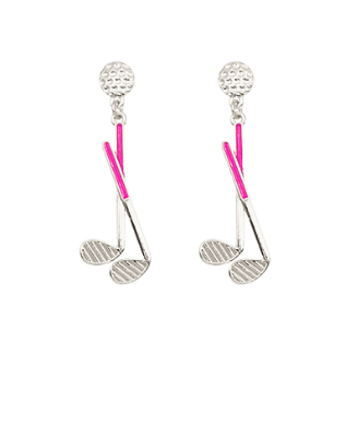 GS - Pink Golf Club Earrings