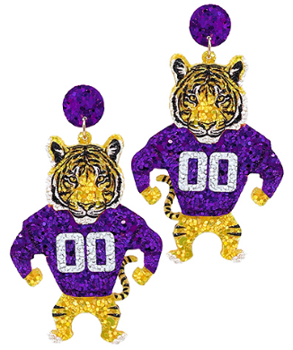 GS - Mike the Tiger Glitter Earrings