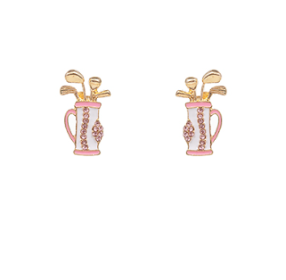 GS - Pink and White Golf Bag Earrings