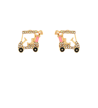 GS - Pink Rhinestone Golf Cart Earrings