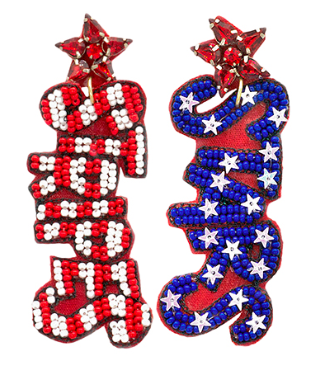 GS - Stars and Stripes Beaded Earrings
