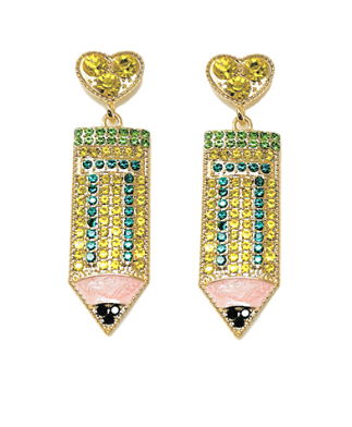 GS - Rhinestone Pencil Earrings