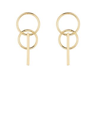 GS - Gold Hoop and Bar Earrings